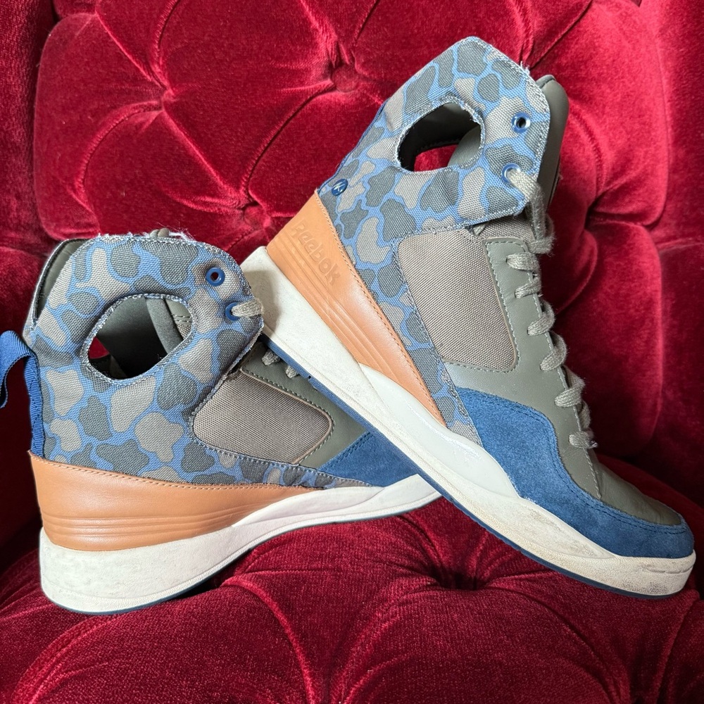 Reebok - Alicia Keys Court High Top Green/Blue Camouflage Blue Sneakers - 9.5
